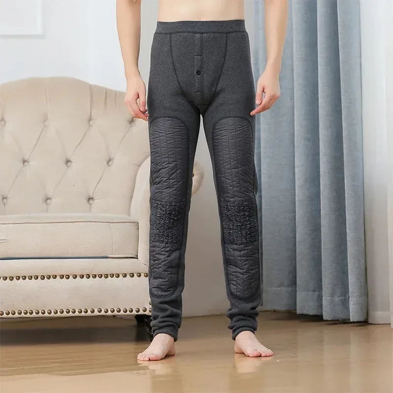 Mens Winter Merino Wool Thermal Pants: Berber Fleece Leggings