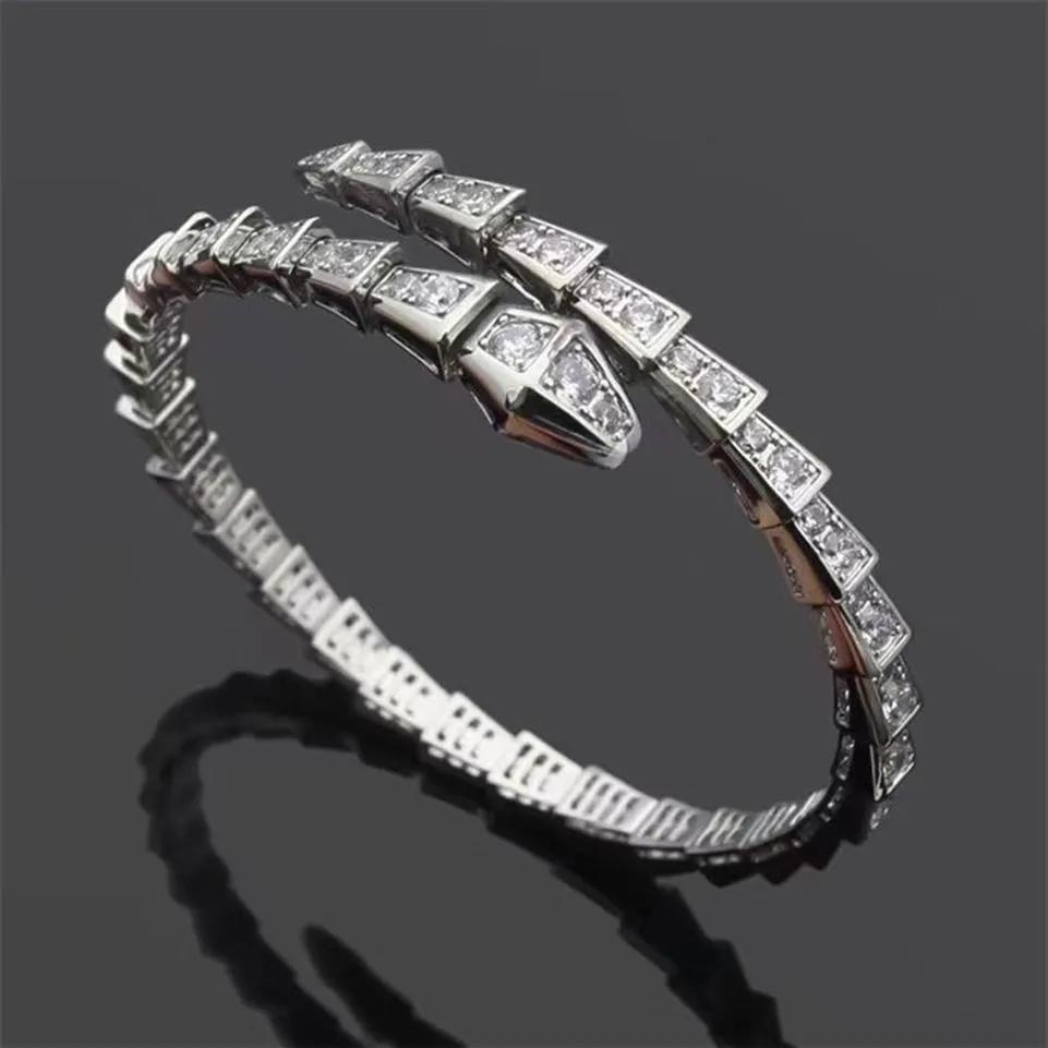 liefde bangle tennis designer sieraden damesarmband diamant mooie slang zilveren rosé gouden sieraden koperen plaat feest bruiloft cha301B