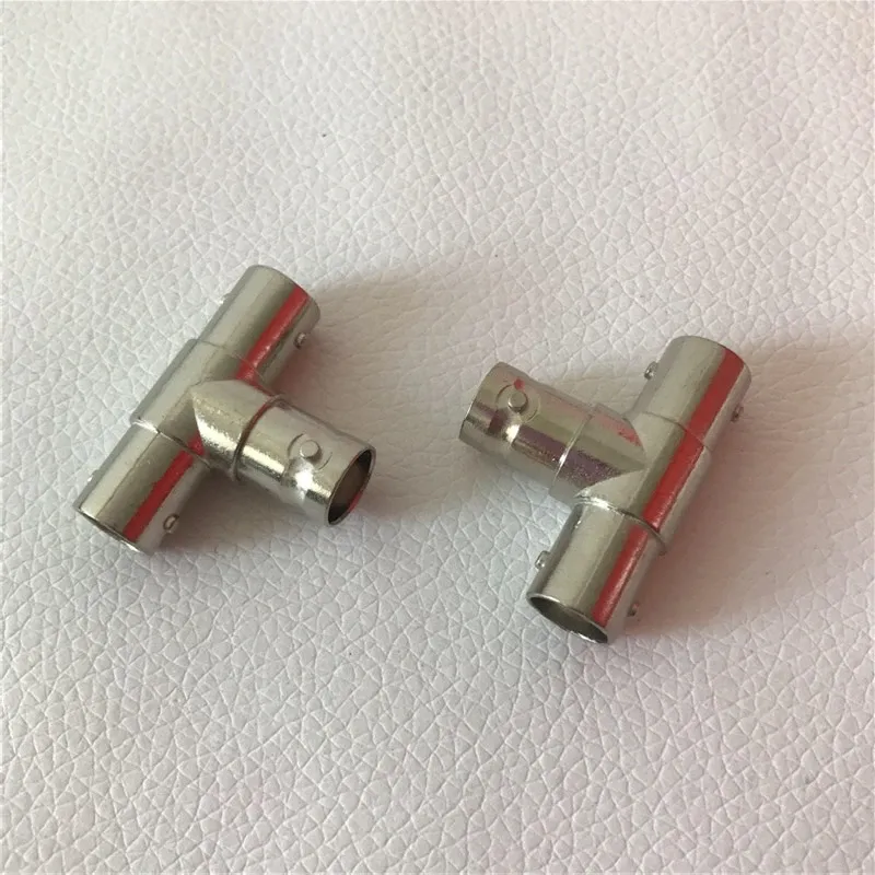 BNC 1 Stecker auf 2 Buchsen T-Typ Adapter Vedio Signalstecker Silber