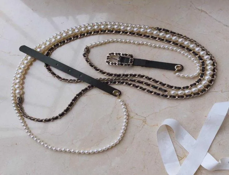 2020 Brand Fashion Jewelry Women Vintage Pearls Chain Long Belt Pendants Pearls Chain Necklace Belt Party Fine Fashion Jewelry6652983