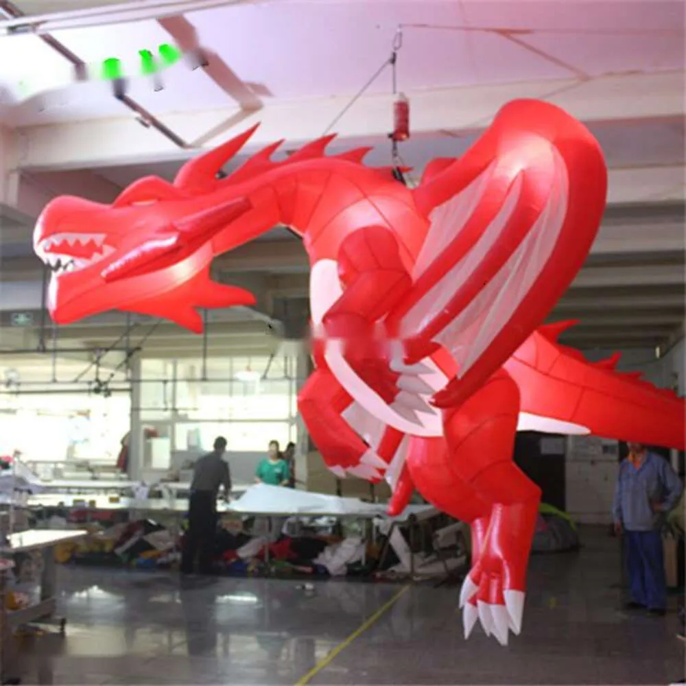 wholesale Dragon volant gonflable géant suspendu personnalisé de haute qualité avec lumière LED par contrôleur LED pour la décoration de discothèque