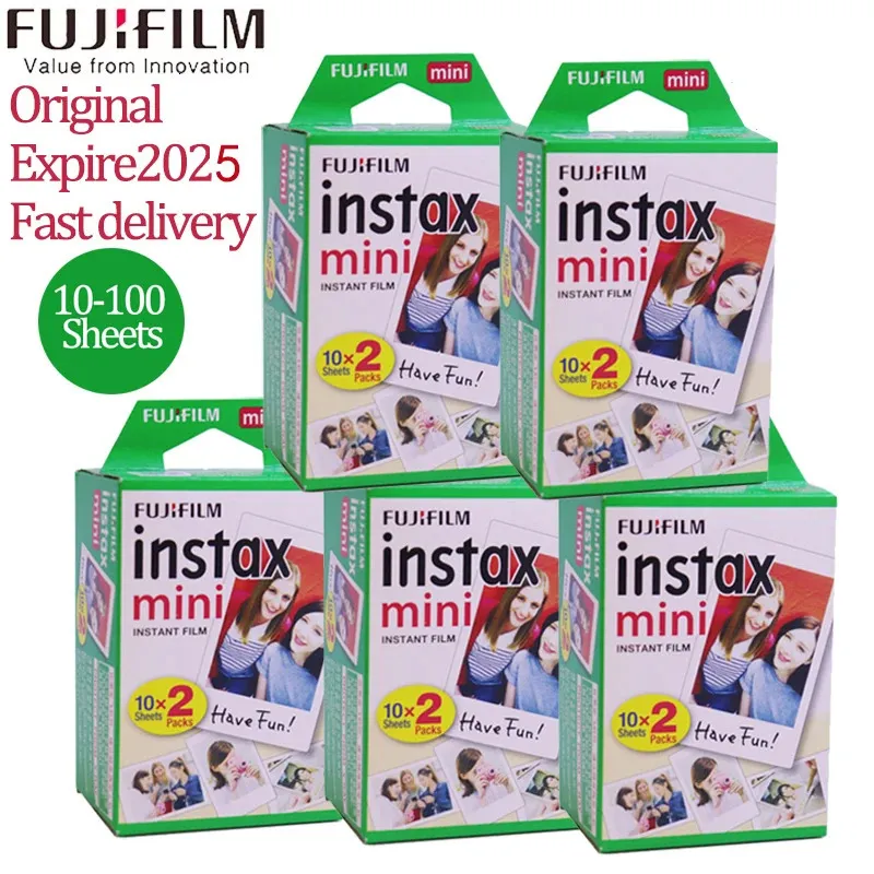 10100 arkuszy Fujifilm Instax Mini 11128940 Link 3 -calowe białe krawędzi Filmy dla kamer
