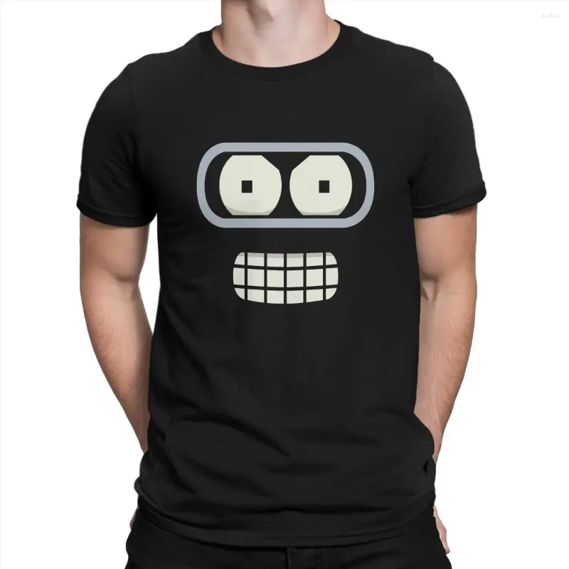 Heren T-shirts Bender's Gezicht F-Futurama Grappige T-stukken Korte Mouw O Hals T-shirts Puur Katoen Gedrukt tops