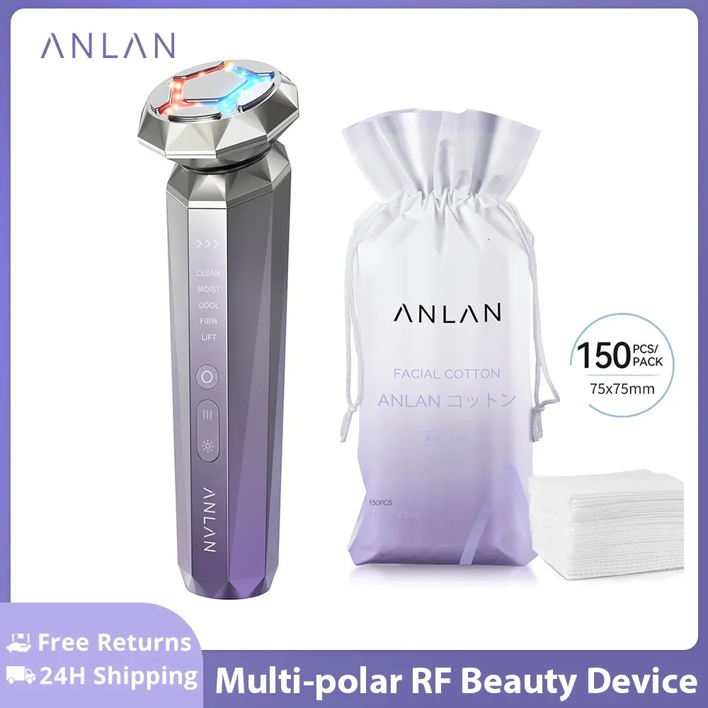 Dispositivos de cuidados faciais ANLAN Multi polar RF Beauty Device EMS Lifting Massage Anti Envelhecimento Rugas Frio Skincare Multifuncional Massageador 231201