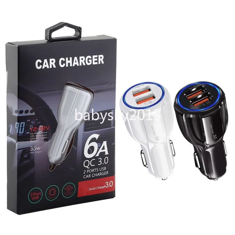 Fast Quick Charging USb C PD Car Chargers Dual Ports 30W 18W Car charger auto power adapter chargers for Iphone 15 11 12 13 14 pro max samsung B1 with retial box