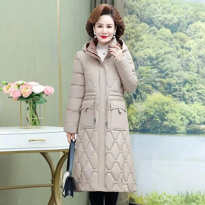 2023 Womens Winter Padded Trench Coat Womens Padded, Thicken, Hooded