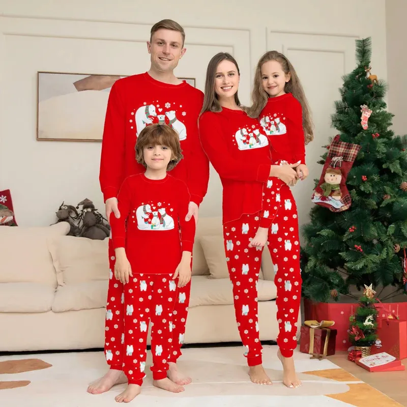 Ropa Familiar De Pijama Navideño Con Diseño De Osos Ropa De Dormir