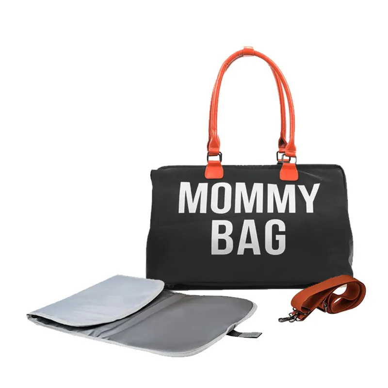 Portable Mommy Bag Totes Funktionell stor baby blöja väska resesjukhusväska för babyvård mödrar blöja barnvagnsorganisatör byte