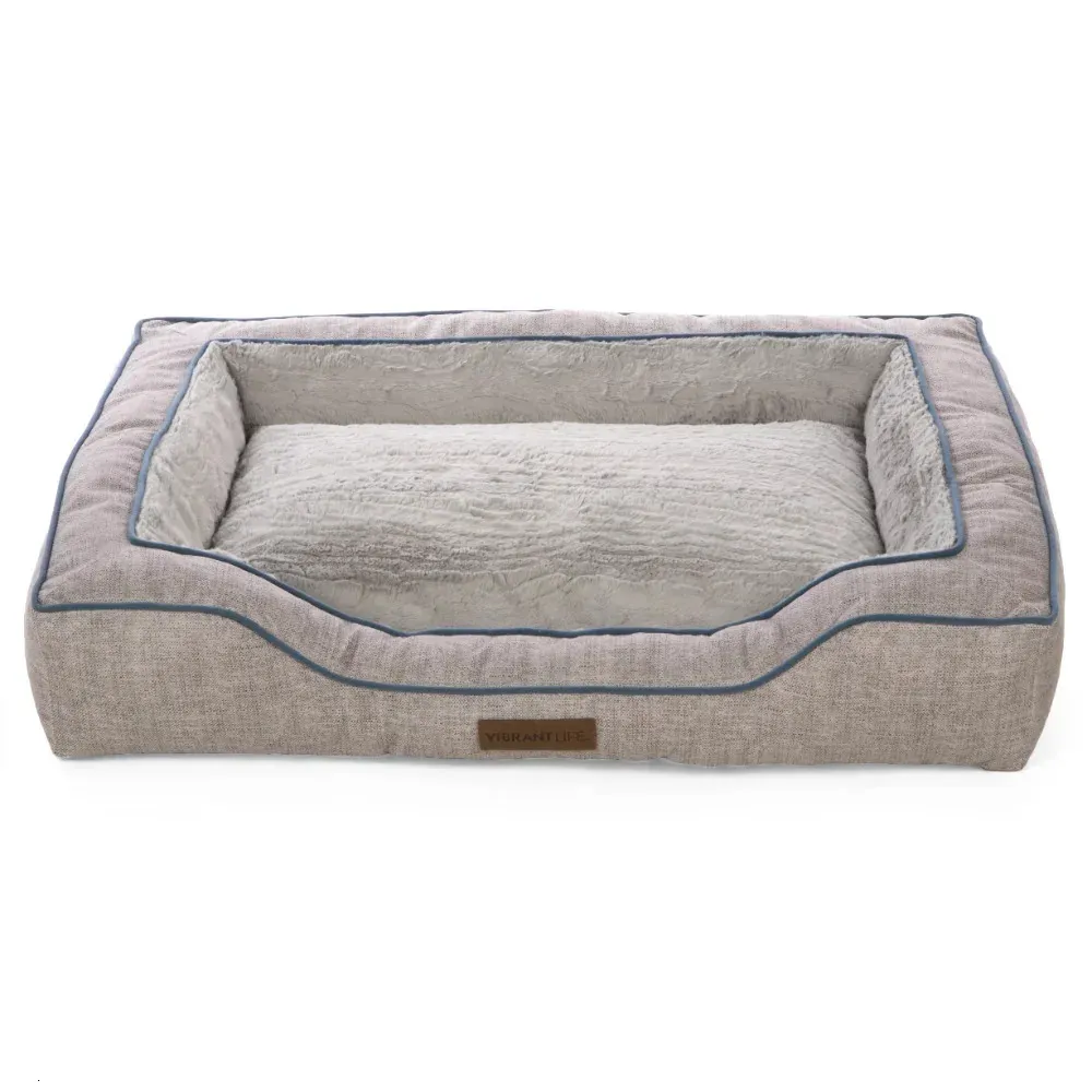 загоны для конур Vibrant Life Bolstered Bliss Mattress Edition Кровать для собак, большая, 36 x 26 дюймов, кровати для кошек весом до 70 фунтов 231130