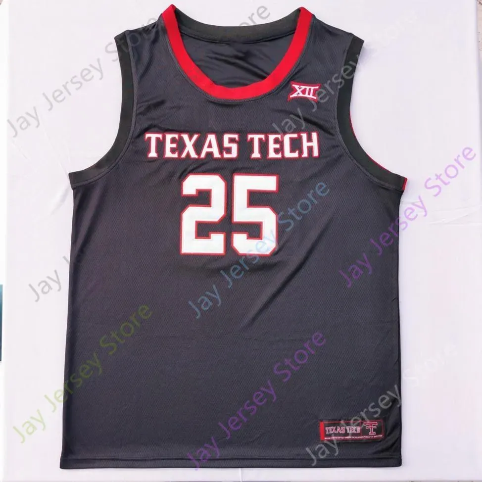 Texas Tech Basketball Jersey NCAA College Adonis Arms Marcus Santos-Silva Mylik Wilson Sardaar Calhoun Daniel Batcho Chibuzo Agbo Clarence Nadolny
