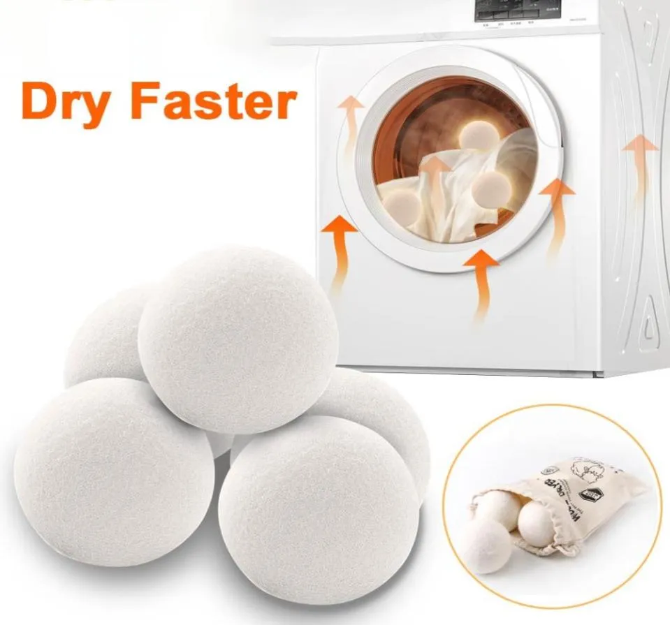 Produits de blanchisserie Boules de séchage en laine réutilisables Adoucisseur Linge Lavage à la maison 456 cm Kit de séchage en polaire Boule Utile Lavage Machine Acces9368973