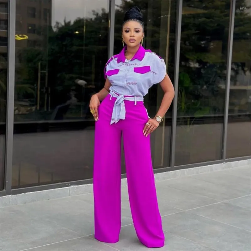 Women's Summer 2 Piece Outfit - Linen Blend Crop Top & Wide Leg Pant Set, Casual Lounge Wear