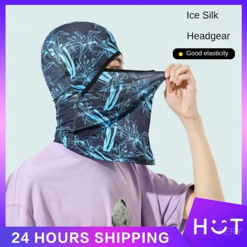 Masque foulards avec visage en soie pour la respirabilité et la protection solaire, couvre-chef à l'épreuve réelle
