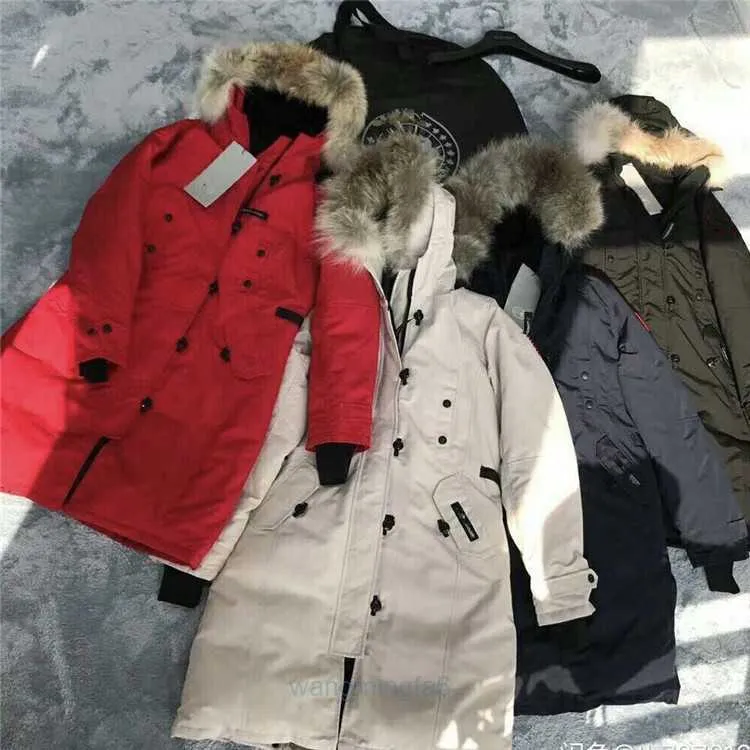 Vazu Piumino da Donna Parka Piumino d'Oca Stile Canadese da Donna Cappotto Coreano Parker Medio Lungo Ispessito Caldo Impermeabile e Sottile