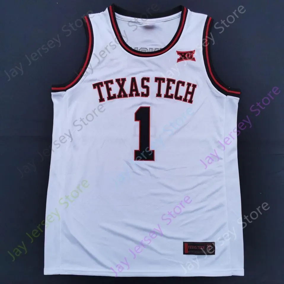 Texas Tech Basketball Jersey NCAA College Adonis Arms Marcus Santos-Silva Mylik Wilson Sardaar Calhoun Daniel Batcho Chibuzo Agbo Clarence Nadolny