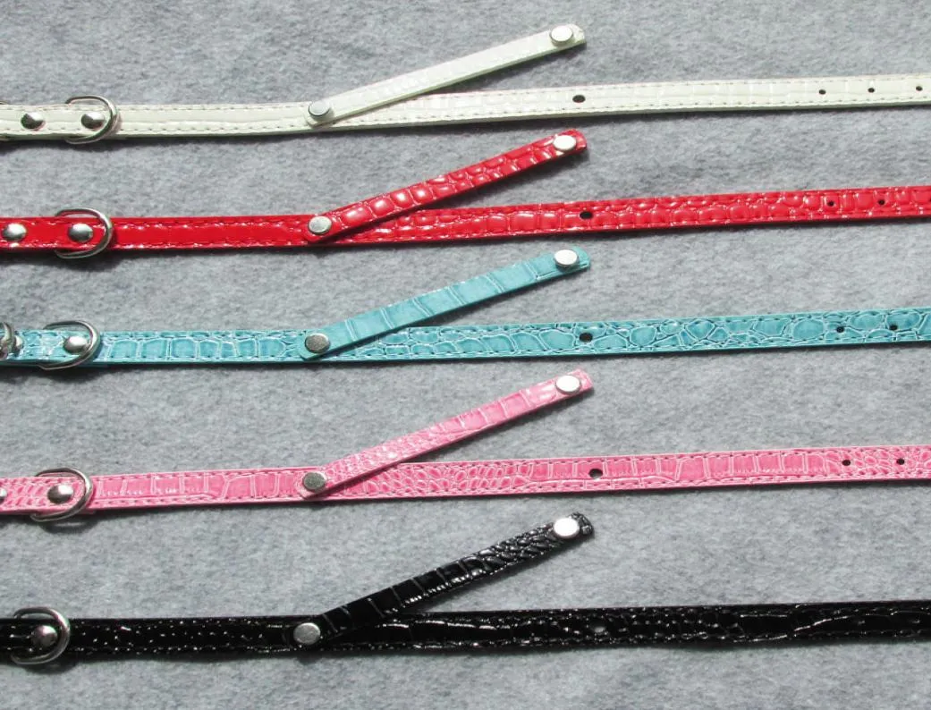 10pcs Blank PU Leather Pet Cat Dog Collar With Slide Bar for 10mm diy slide letters charms9957659