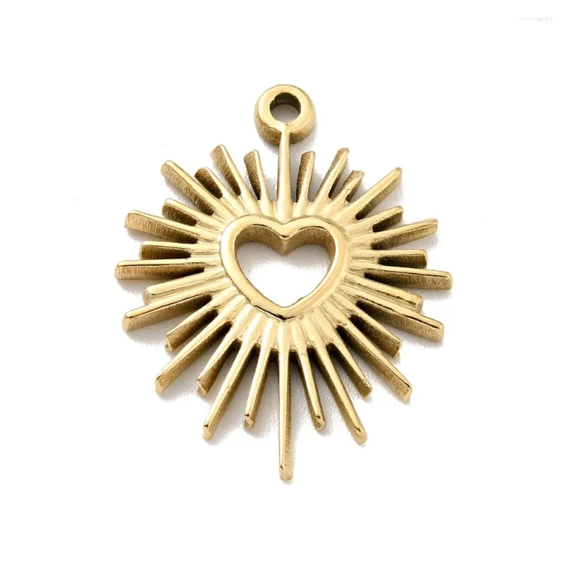 Pendant Necklaces 10pcs 304 Stainless Steel Polishing Heart Pendants Golden For Jewelry Making DIY Necklace Crafts Decor 22.5x17.5x2mm