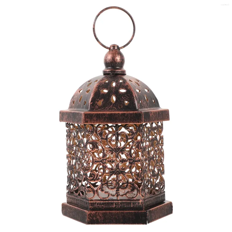 Kandelaars Home Decor Desktop Decoratief Licht Vintage Lantaarn Huwelijksceremonie Marokko Ijzeren Lamp De