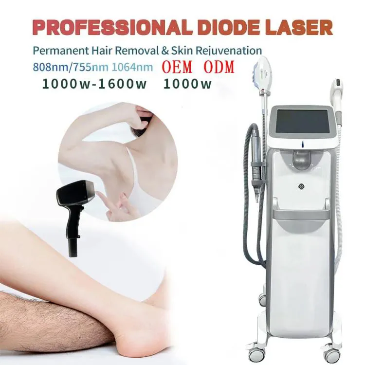 Il più nuovo potente laser a diodi + nd yag + E-light IPL dispositivo di ringiovanimento della pelle per la rimozione dei tatuaggi con rimozione dei peli del laser di vendita caldo del salone di bellezza