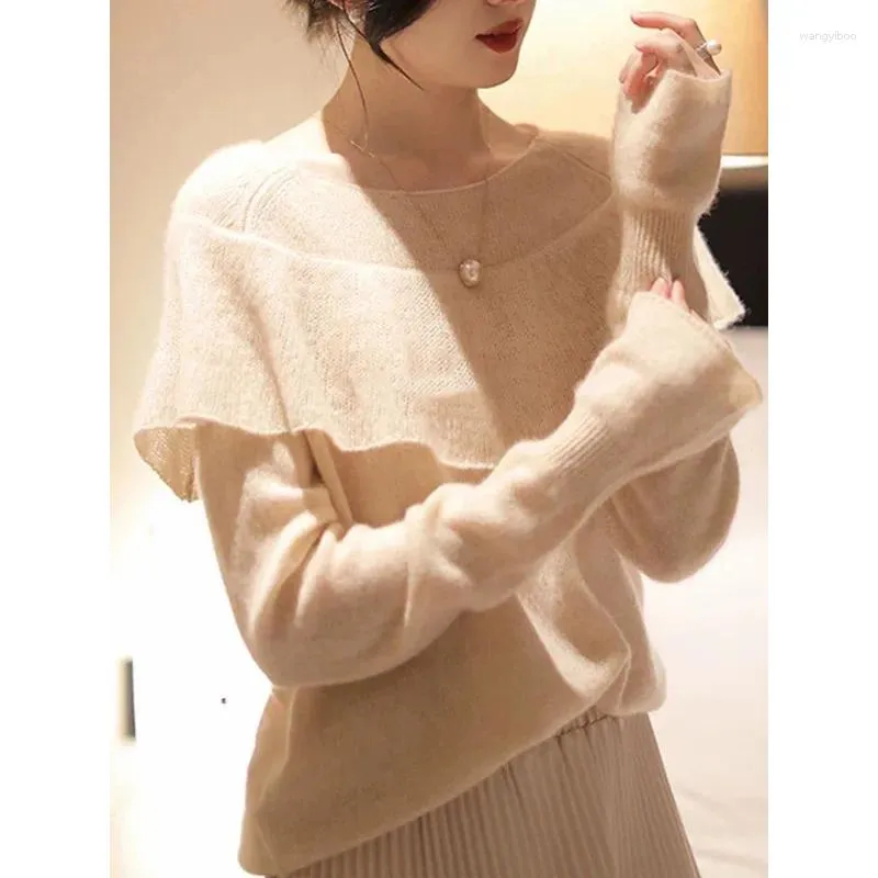 Women's Blouses Style Soft Knitted Underlay Shirt For Women Bie Zhi Jue Beautiful Top Glutinous Sweater