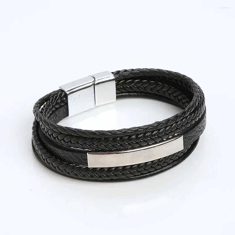 Bracelets de charme LIEBE ENGEL cuir pour hommes multicouche tissé à la main boucle magnétique bracelet Hip Hop Punk cadeaux masculins