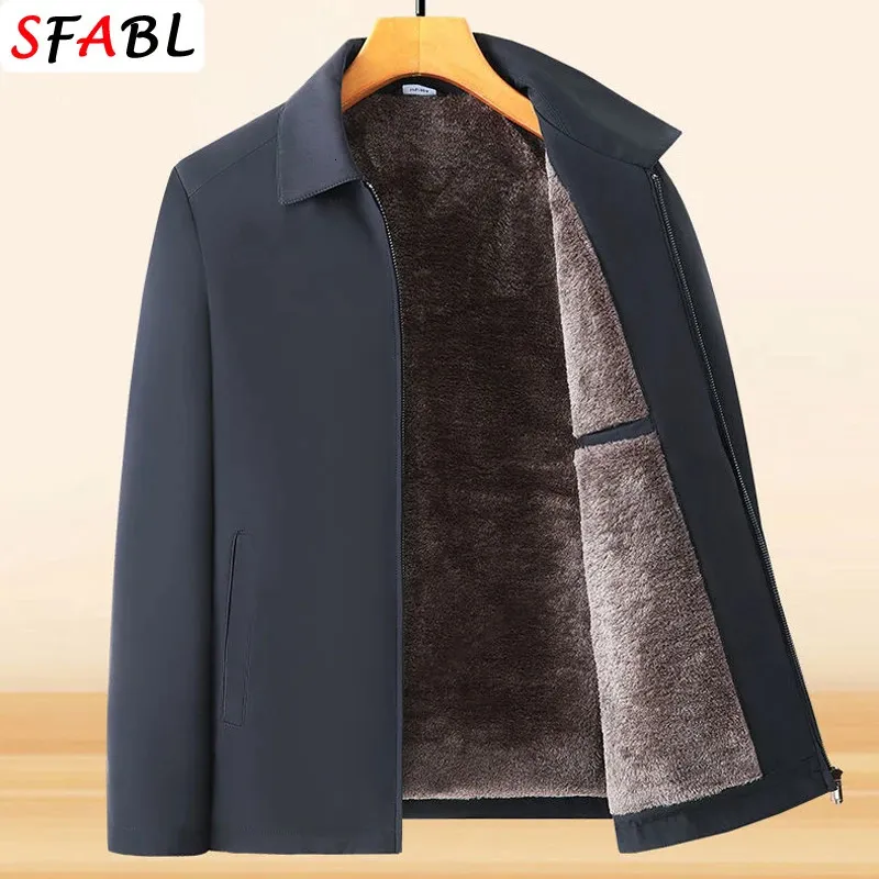 Mensjackor Solid Color Warm Fleece Winter Jacket Luxury Casual Blazers For Men Business Office Dress Coat Man L3XL 231201