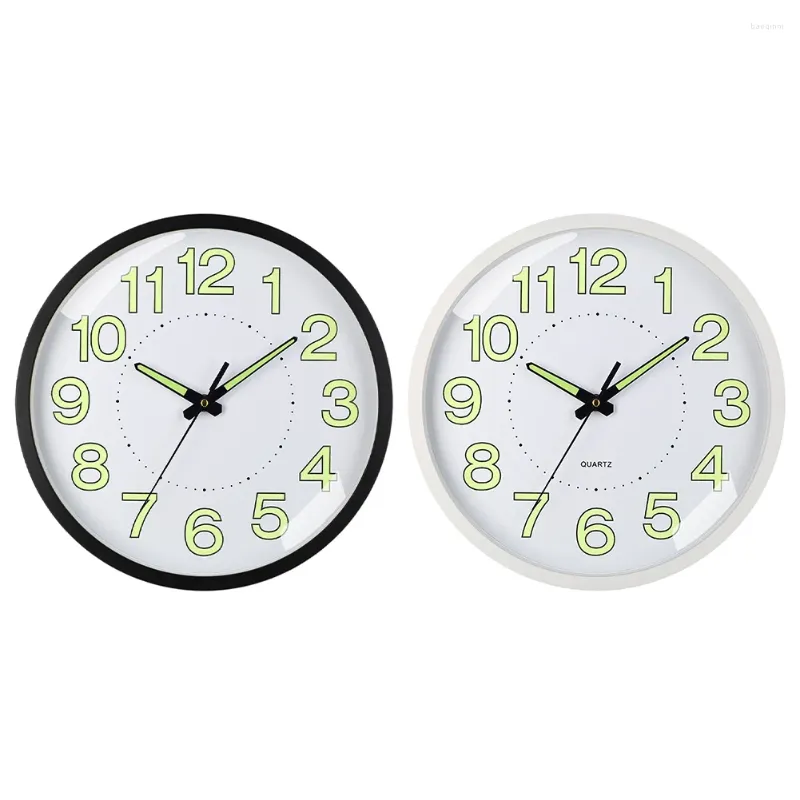 Wall Clocks 12 Inch Glow In Dark Night Clock Luminous Silent Nordic Fashion Hanging Non Ticking With Light Home Decorations