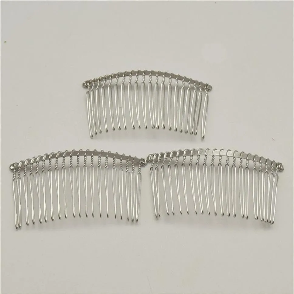 50pcs Black gold silver 20 Teeth Wedding Bridal DIY Wire Metal Hair Comb Clips Hair Findings Accessories249v