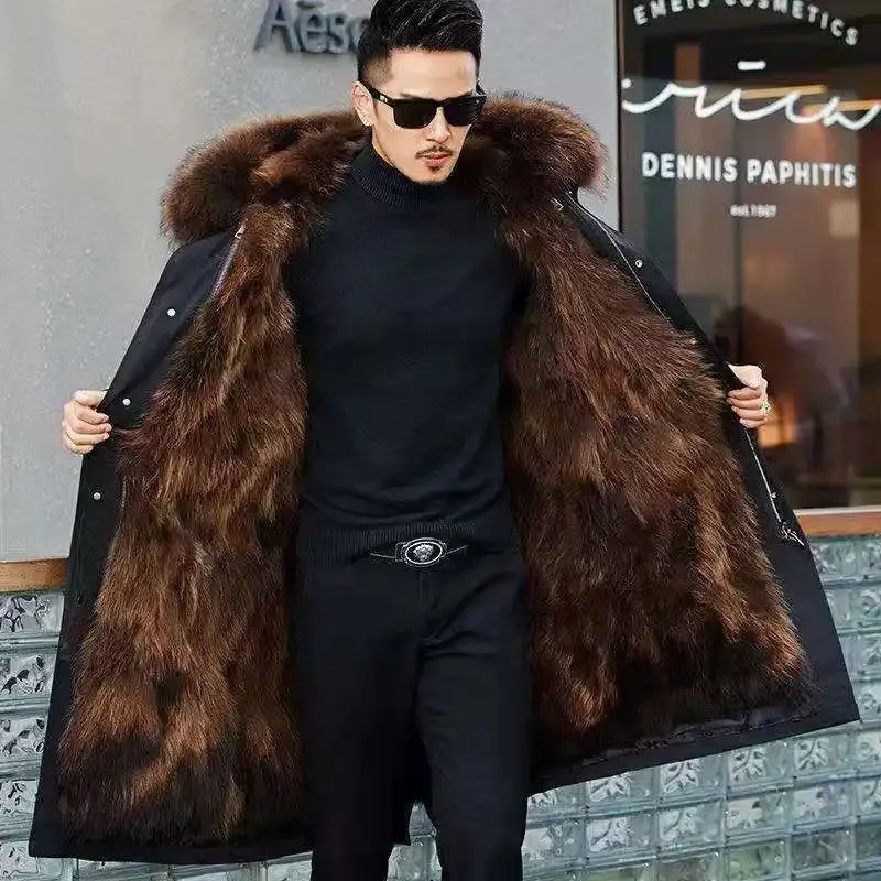 Men's Jackets Thick Warm Coat Style Pie Overcomes Mens Fur Midlength Jacket Mink One Detachable 231130