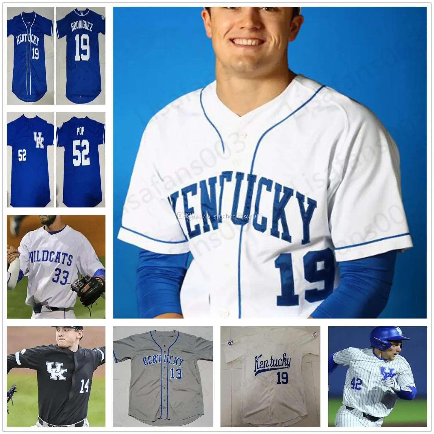 Kentucky Wildcats البيسبول Jersey College NCAA خياطة بريت مارشال جوستين أولسون كايل الموسيقى