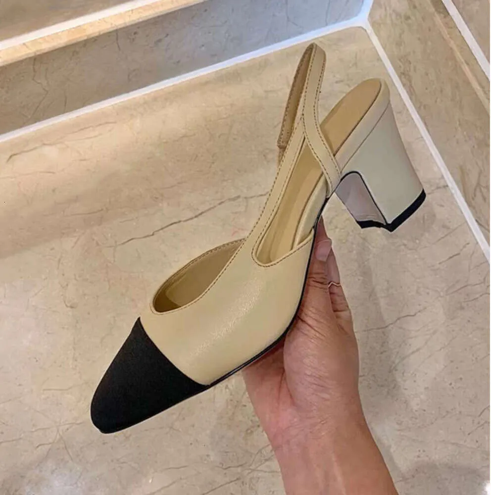 Designer-Damen-Sandalen, Catwalk-Pumps, High-Heels, Sneakers, Schuhe, Hochzeit, echtes Leder, offen auf formellen, klobigen Kitten-Heel-Slingbacks, Kleid, trendige Schuhe, Tgbhy