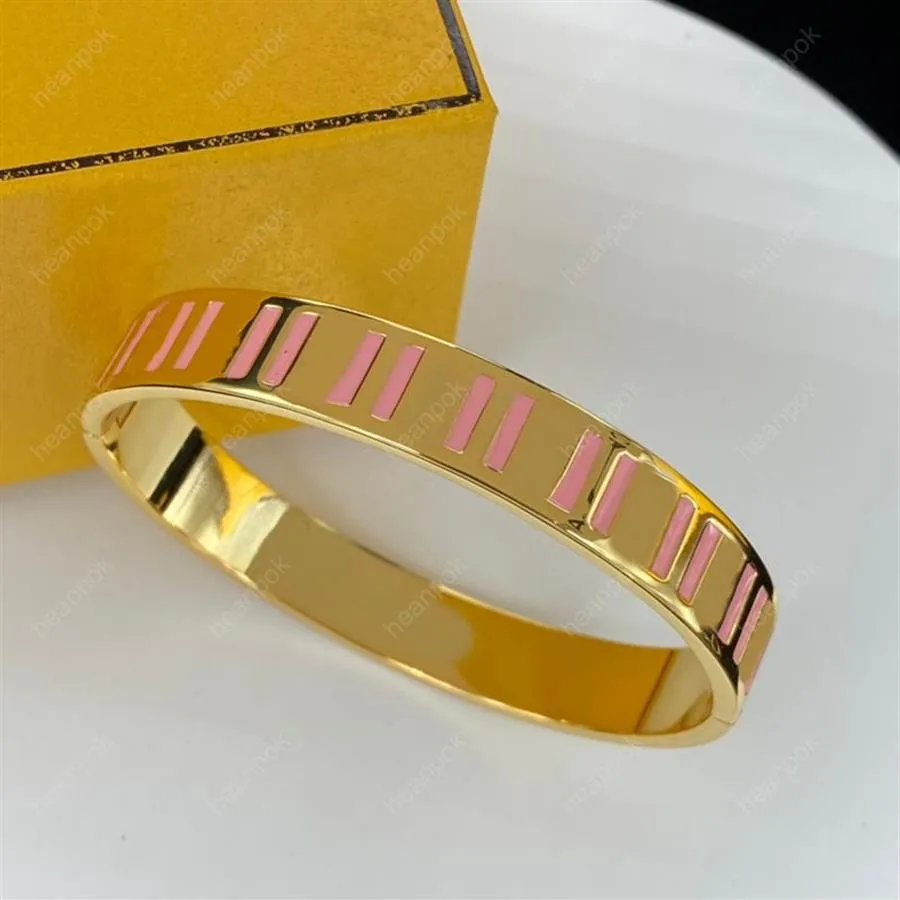 Wedding Bracelets Designer Gold Bangle Stainless Steel MOVE BRACELET Pink Bangles Women Men Couple Classic Letter Jewelry Accessor308W