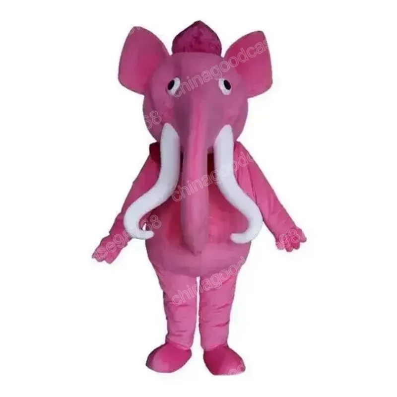 Jul Pink Elephant Mascot Costume Halloween Fancy Party Dress Cartoon Character Outfit Suit Carnival Unisex Outfit Advertising Props