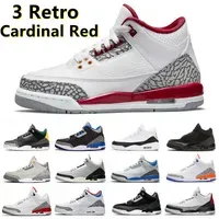 Basketball Shoes Men Trainers Sports Sneakers Shady Cardinal Red Court Purple Racer Blue Pine Green Fragment Black Cat Jumpman 3 3S Og Retro