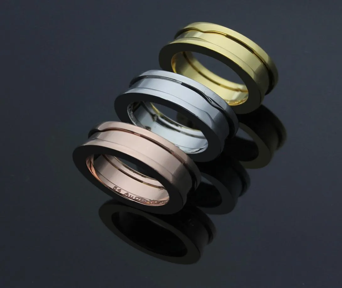 2019 marca famosa círculos multicoloridos aço inoxidável 316l anéis de cerâmica preto e branco para homens e mulheres anillos moda amor jew8076967