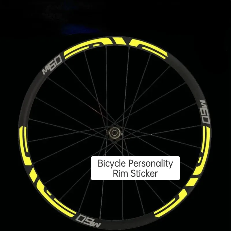 Cykelgrupper M60 MTB RIM -klistermärken Väg cykelhjul Set Decals 20 "26" 27,5 "29" 700C Cykling Reflekterande klistermärke Bicycle Accessories Bredd 20mm 231130