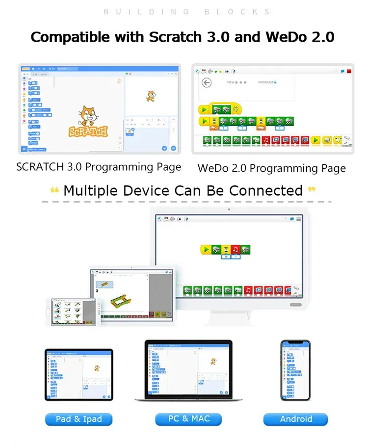 WeDo 2.0 Educational DIY Parts Compatible 45300 Core Set Scratch 3.0 ...