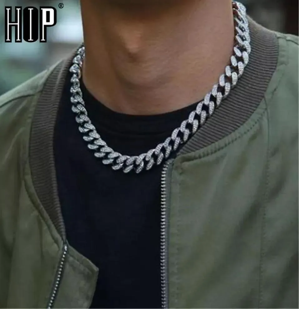 Iced Out Bling Chains Colar Hip Hop Bling Chains Jóias Mens Miami Cuban Link Chains Hip Hop Jewelry7589390