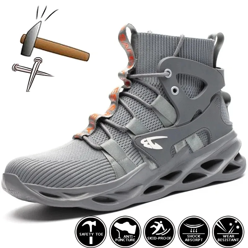 Zapatos de seguridad Botas de trabajo para hombre Zapatos de seguridad indestructibles Zapatos con punta de acero para hombre Zapatillas de trabajo a prueba de pinchazos Zapatos masculinos Zapatos de trabajo para adultos 231130