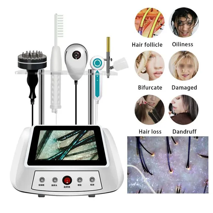 Dispositifs de massage de cuir chevelu de machine de croissance de cheveux combinés avec l'analyseur de cheveux