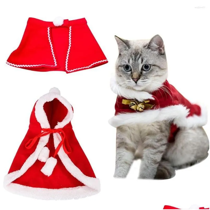 Costumes de chat Noël drôle vêtements de père Noël pour petits chats chiens année de Noël vêtements pour animaux de compagnie hiver chaton tenues livraison directe maison Dhny0