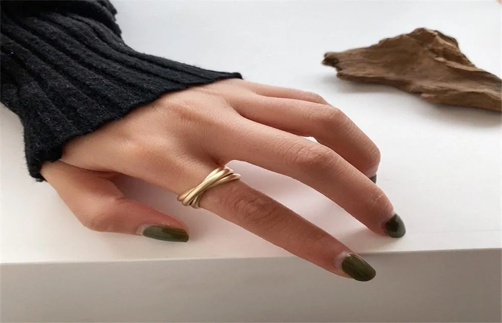Nya ins kvinnor ringar Fashion Minimalist Gold Color Circle Ring Simple Temperament Geometric Rings for Women Party Jewelry3050227