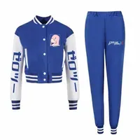men`s Tracksuits Darling In The Franxx Anime Baseball Jackets Pants Suit Cosplay Zero Two Cute Sweet Girl Women Sportswear Tracksuit Outfits T5Zd#
