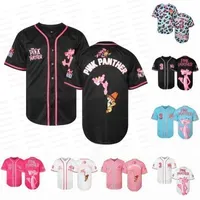 Mens #3  Pink Panther Jersey Stitched White Pink Black Blue Basketball Shirts Size Fast Shipping S-XXXL Movie Baseball Jerseys