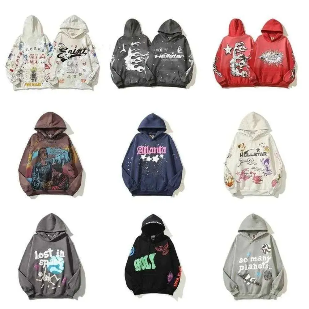 卸売スウェットシャツHellsntar Hoodiesブランドメンズハイストリートフード付きY2K