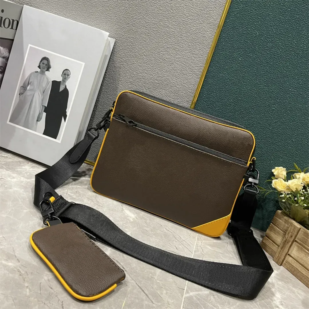 10A Luxury Womens Trio Designer Bag Men Messenger Bags Louiseits Womens Leather Shoulder Crossbody Bags Viutonits Handväska Purse High Quality M57840