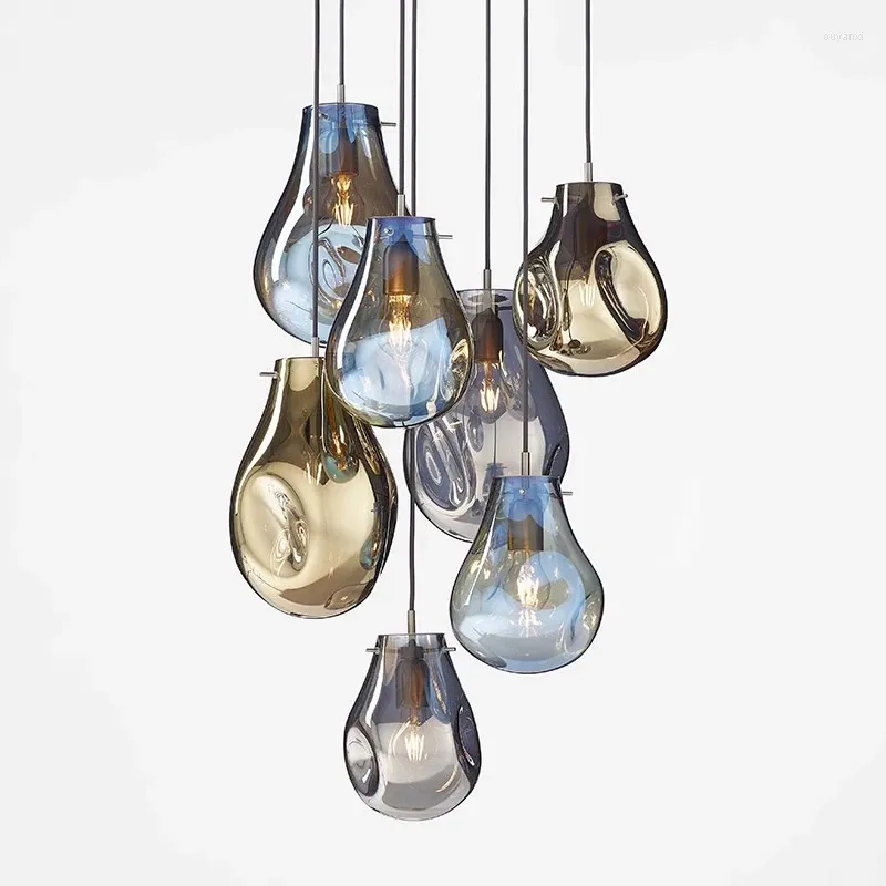 Hängslampor nordiska glas ljuskronor moderna och minimalistiska kreativa restauranger el barer bord personlig utställning hall lampa