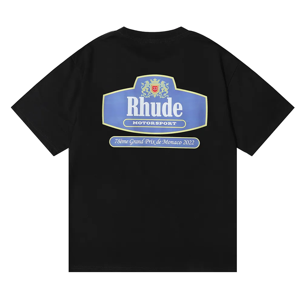 Rhude Luxury Brand Rhude Shirt Men TシャツDesigner Men Shirt Men Shorts Print White Black S M L XL Street Cotton Fashion Youth Mens Tshirts TShirtBadm