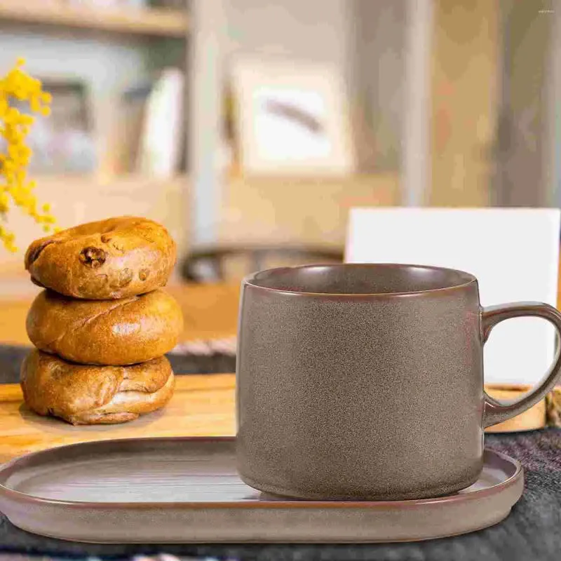 Verres à vin, tasse à café, petit déjeuner, ensemble de couverts à boire, dessin animé ménager en céramique avec soucoupe