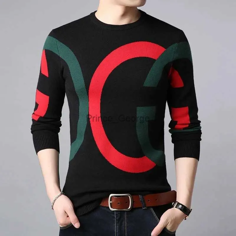 Men's Sweaters Fashion Korean Style Sweater New Arrival Autumn Winter Slim Male Knitted Pullover Sweater Teenage Boy Men's Sweater With LettersLF231114